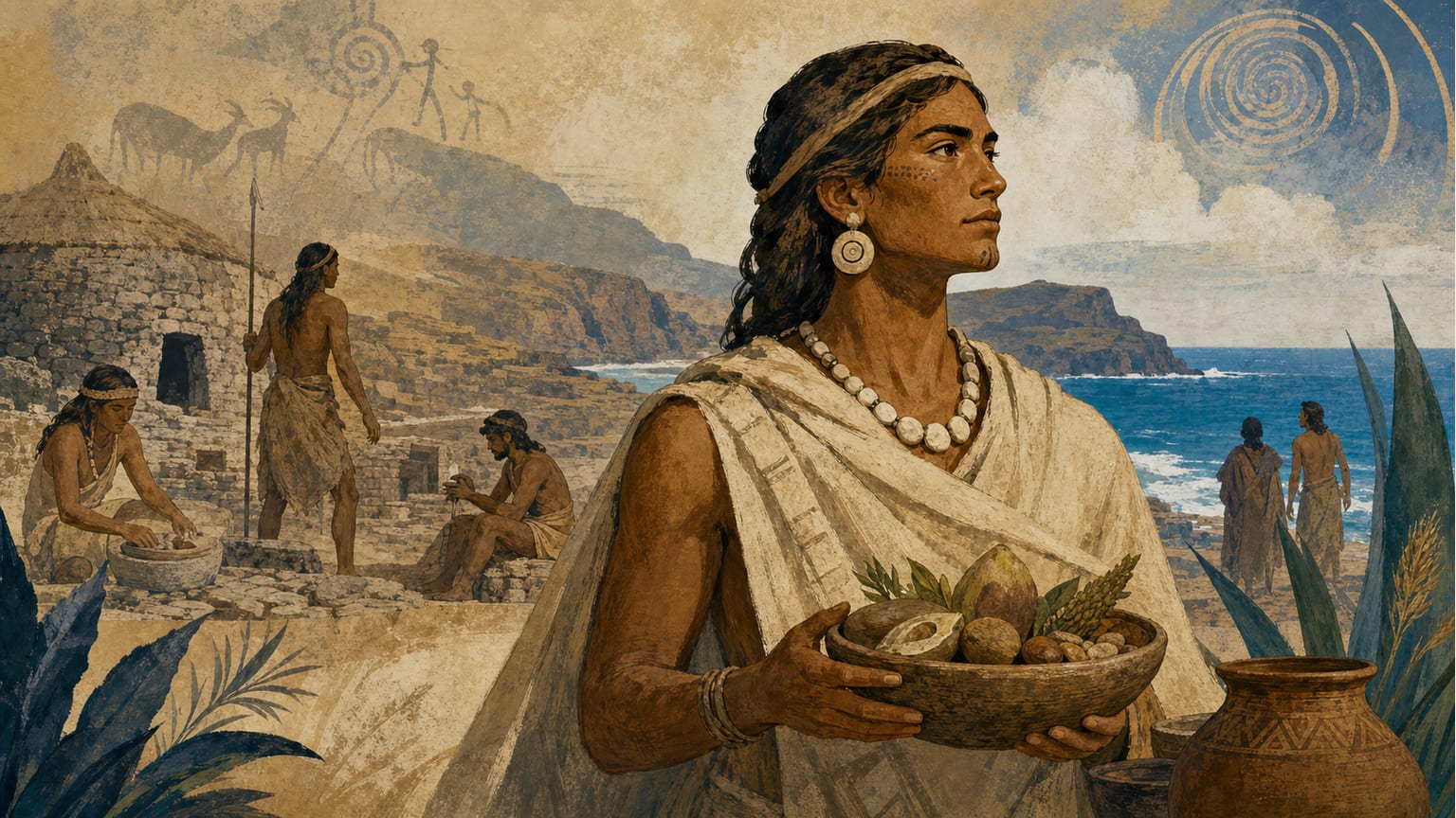 Diet and Daily Life of the Ancient Canarians According to Agustín Millares Torres - Figures