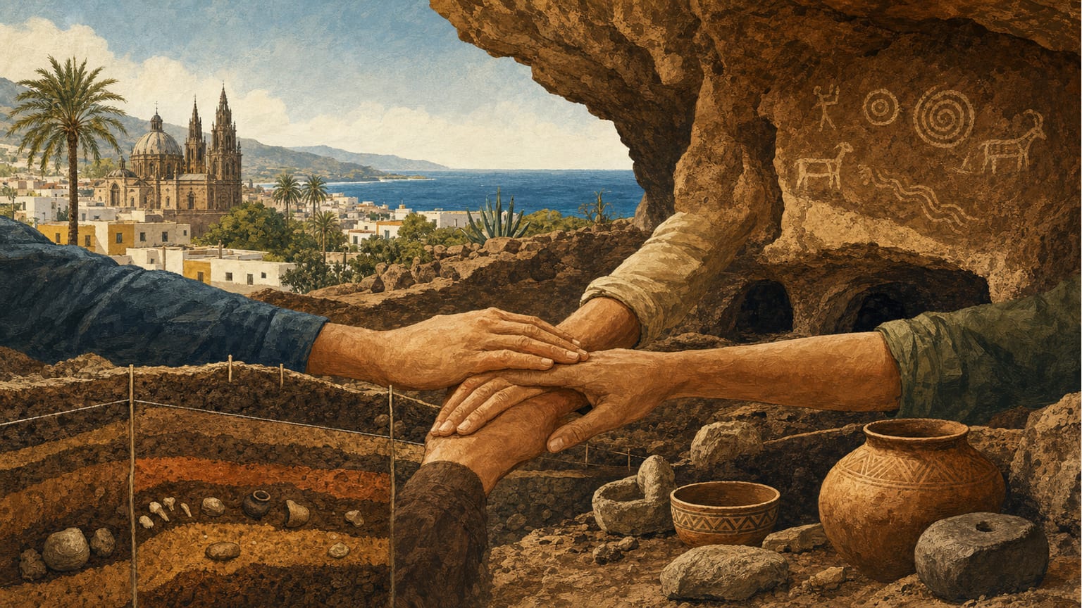Nachbarschaftliche und institutionelle Zusammenarbeit beim Schutz des Fundortes La Cerera (Arucas) - Archäologie