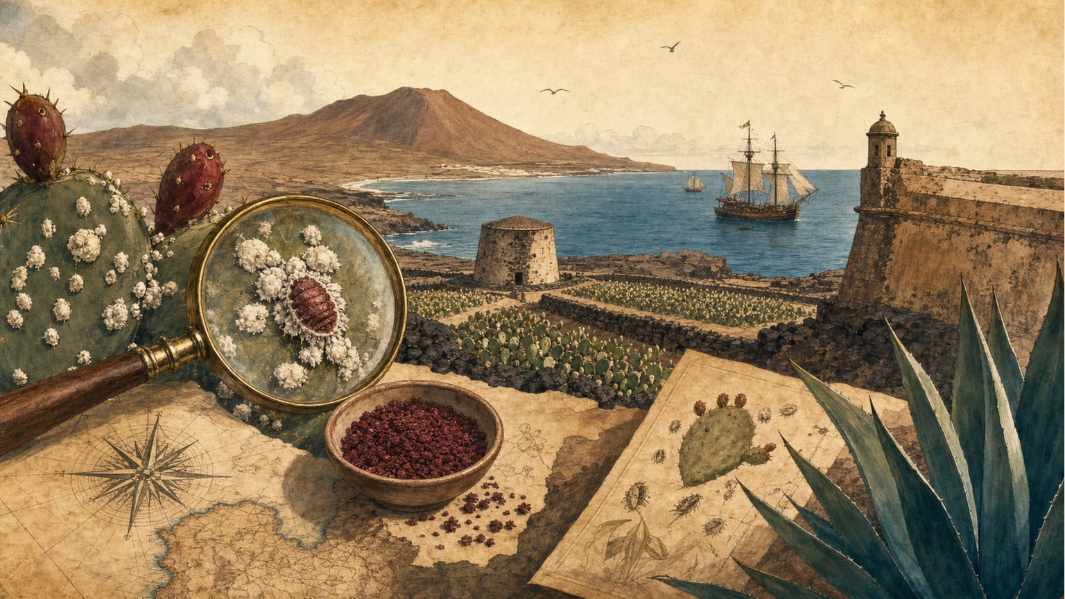 La culture de la cochenille à Lanzarote : histoire, techniques et contexte géographique - Histoire