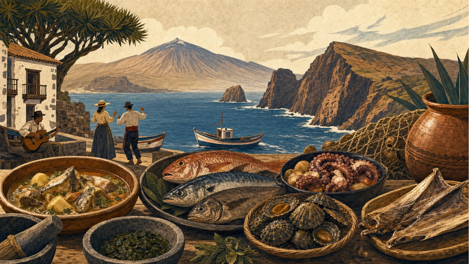 Vielfalt der Meeresarten und Zubereitungen in der traditionellen Küche von La Gomera, El Hierro und Teneriffa - Kultur