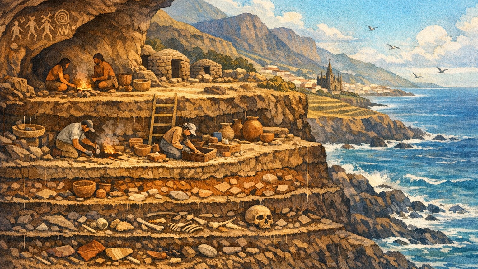 La Cerera: Estratigrafía y ocupación humana en el corazón de Arucas - Arqueología