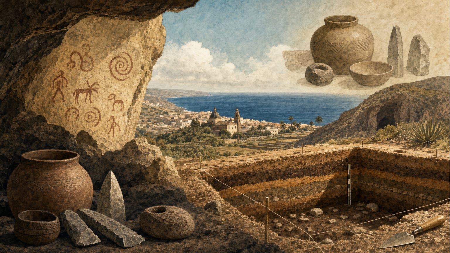 Frühe Forschungen zur indigenen Besiedlung von Arucas: Historische und archäologische Quellen - Archäologie