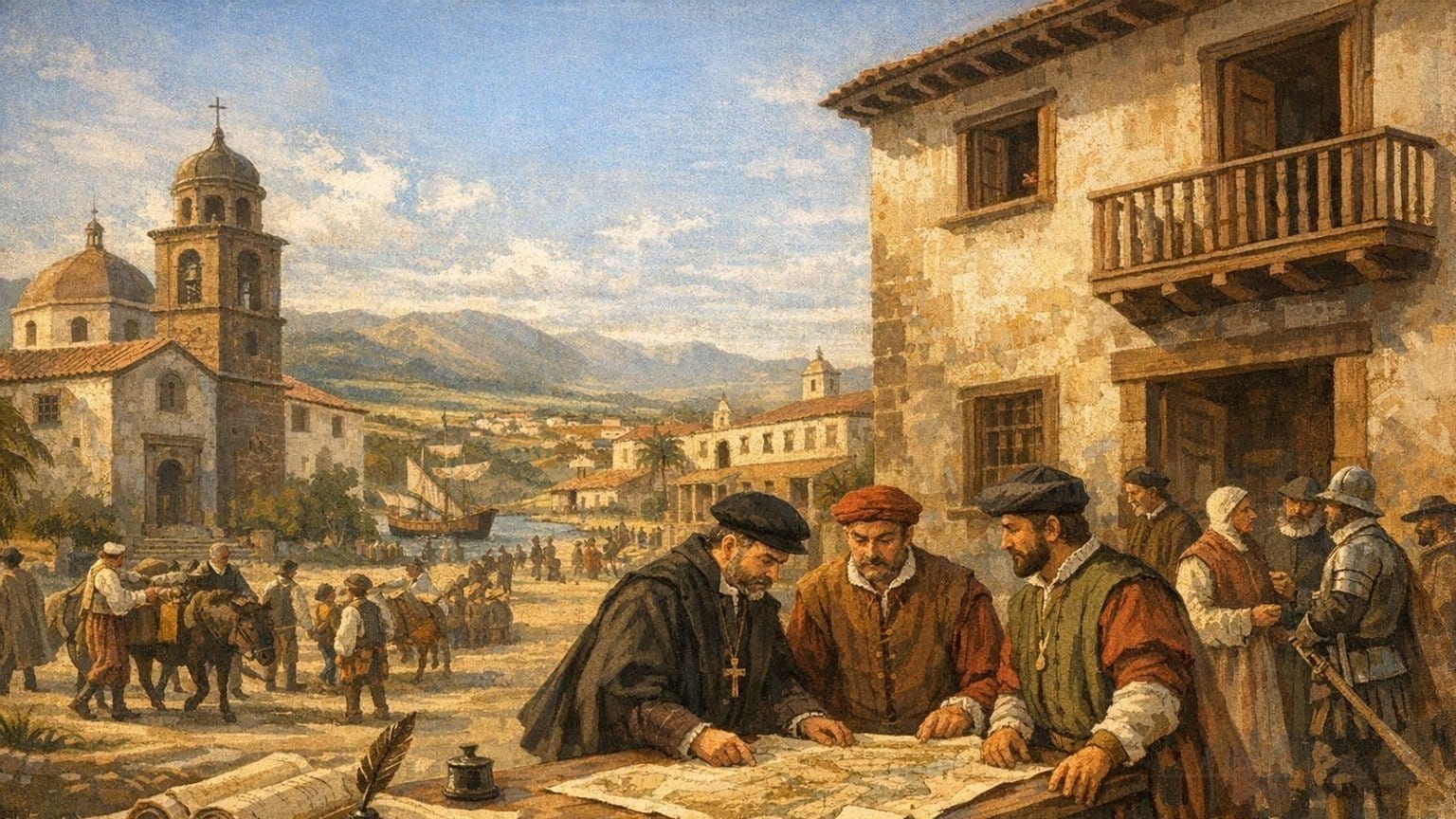 Historische Illustration von San Cristóbal de La Laguna als offene Planstadt