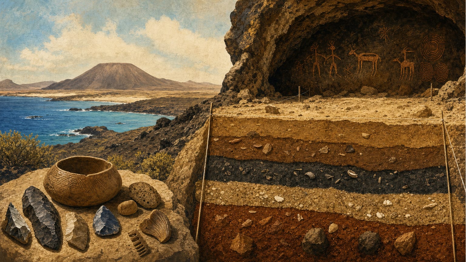 Die stratigraphische Abfolge von El Bebedero: Schlüssel zur Urgeschichte Lanzarotes - Archäologie