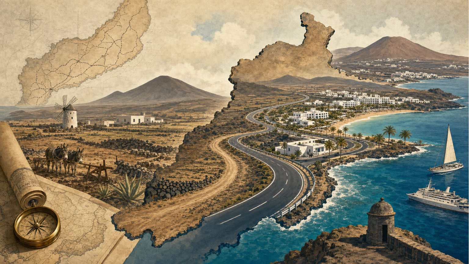 La transformación de la red viaria de Lanzarote: del eje agrario al turismo - Historia