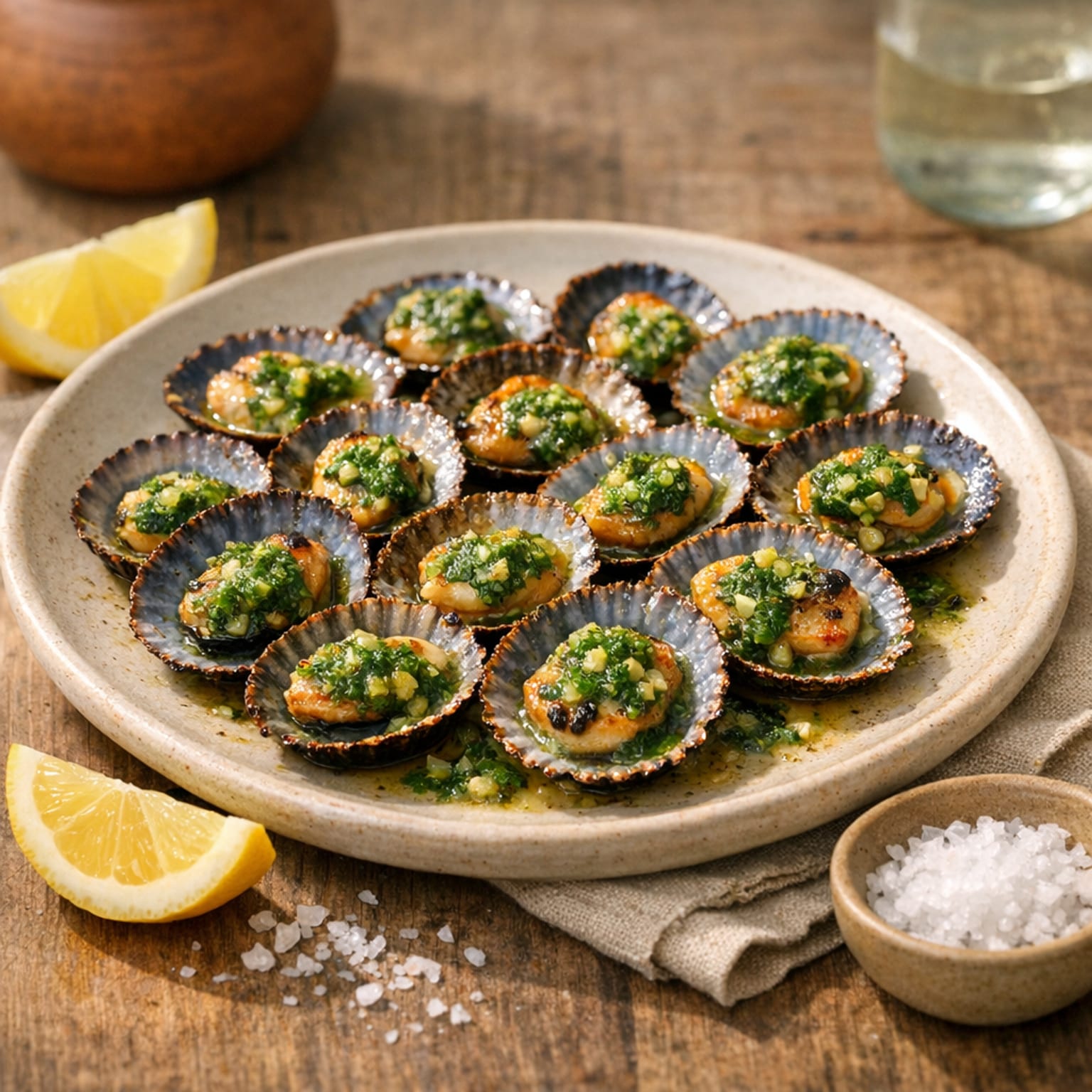 Grilled limpets