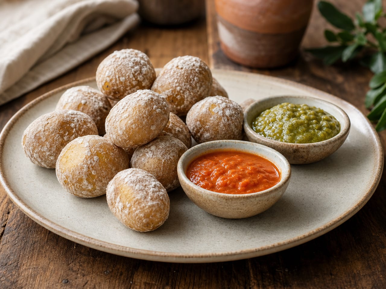 Wrinkled potatoes with mojo