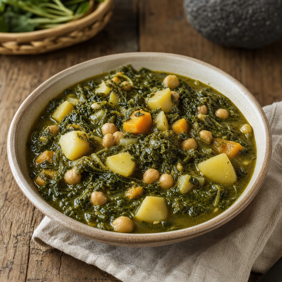 Wild mustard greens stew