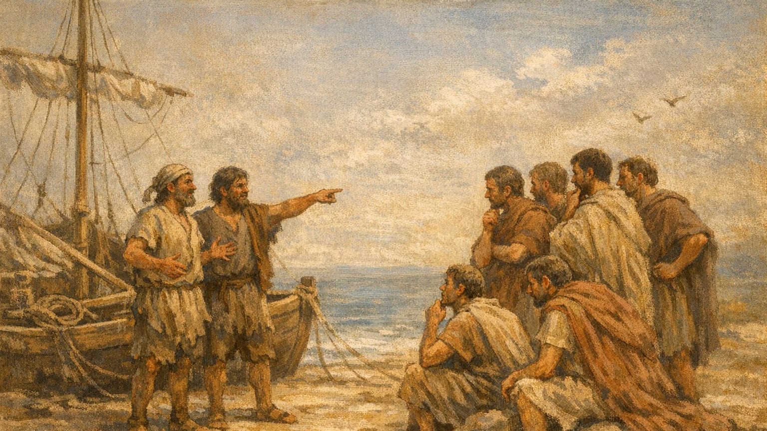 Sertorius hört Seeleute von zwei atlantischen Inseln der Seligen erzählen.
